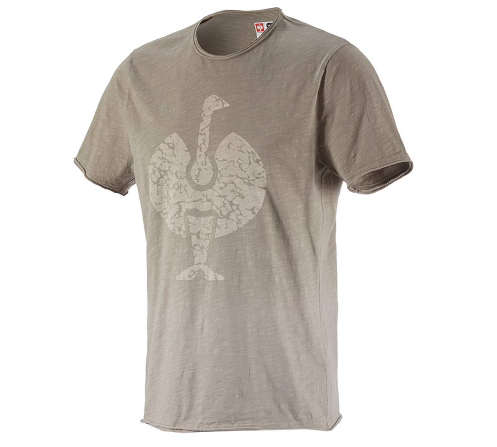 Hauts: e.s. T-Shirt workwear ostrich + taupe vintage