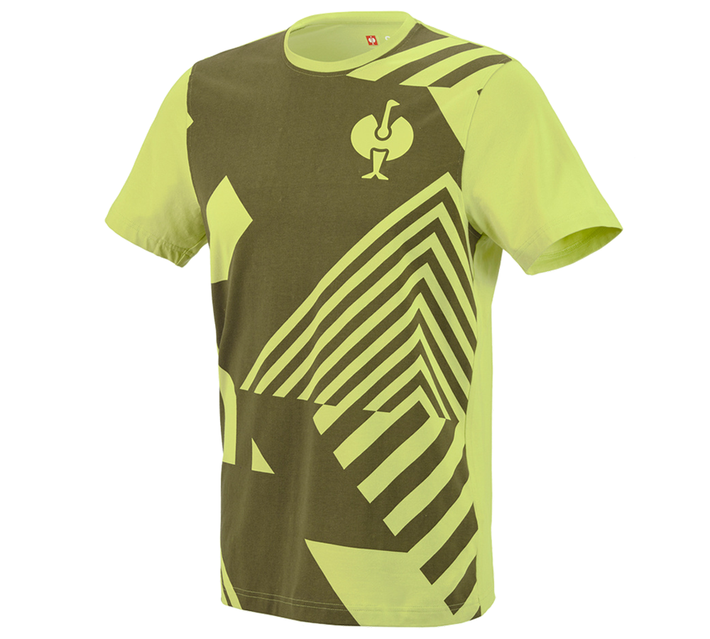 Bekleidung: T-Shirt e.s.trail graphic + wacholdergrün/limegrün
