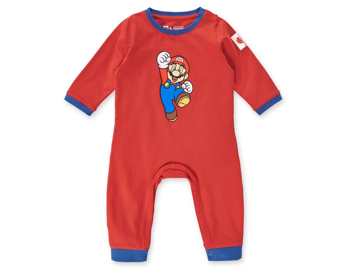 Accessoires: Body pour bébé Super Mario + strauss rouge
