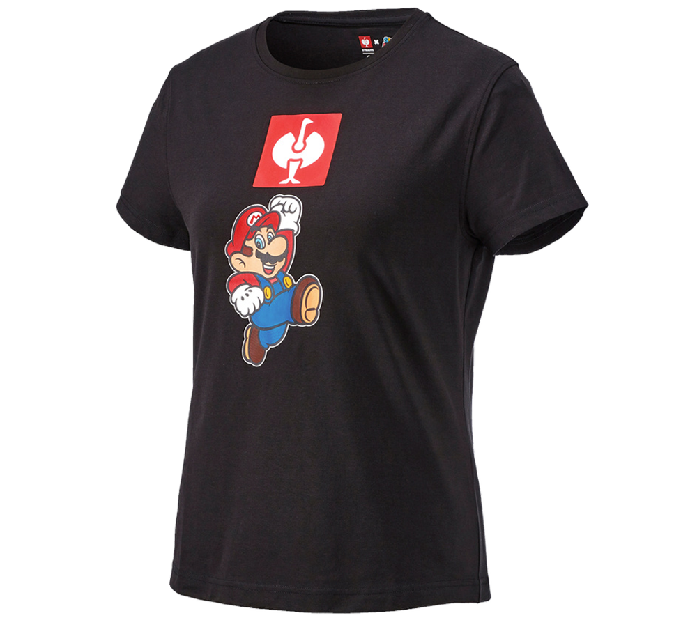 Kollaborationen: Super Mario T-Shirt, Damen + schwarz