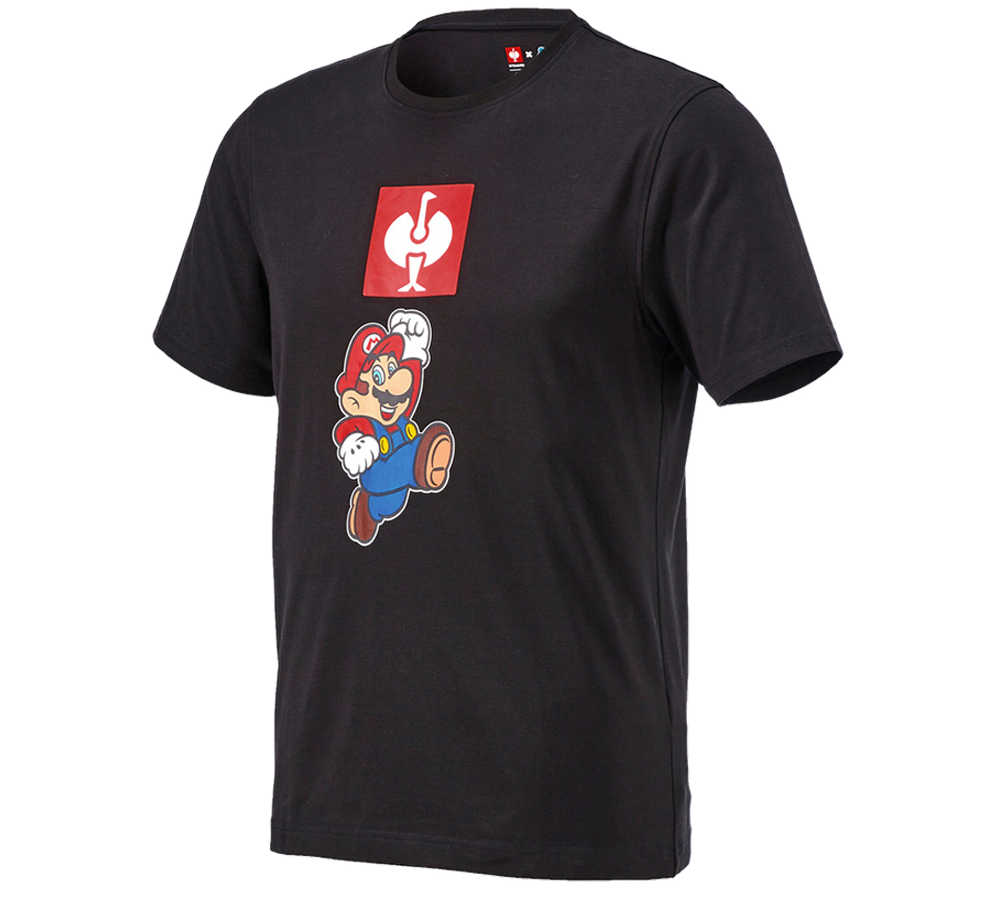 Kollaborationen: Super Mario T-Shirt, Herren + schwarz