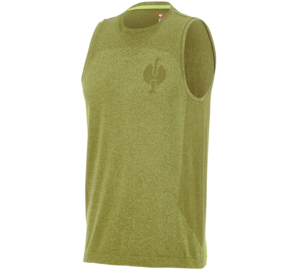 Bekleidung: Athletik-Shirt seamless e.s.trail + wacholdergrün melange