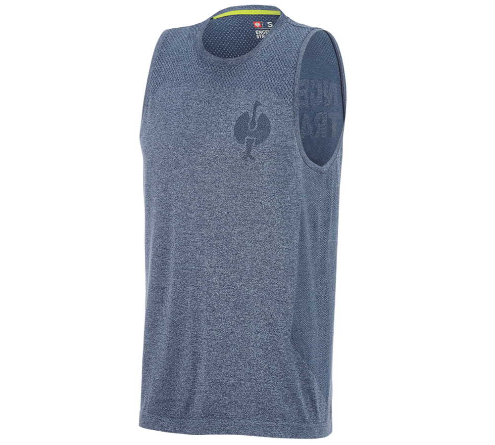 Shirts & Co.: Athletik-Shirt seamless e.s.trail + tiefblau melange