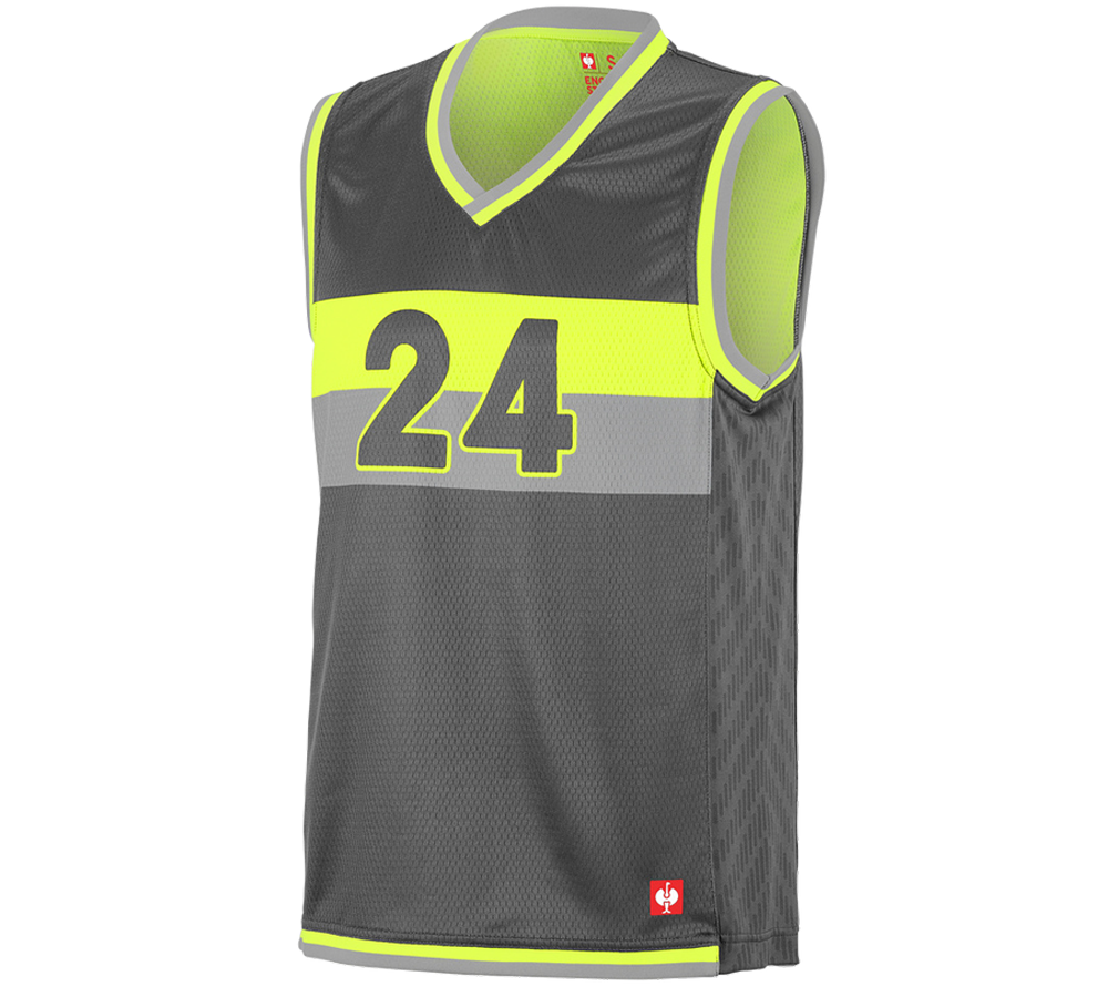 Topics: Functional tank-shirt e.s.ambition + anthracite/high-vis yellow