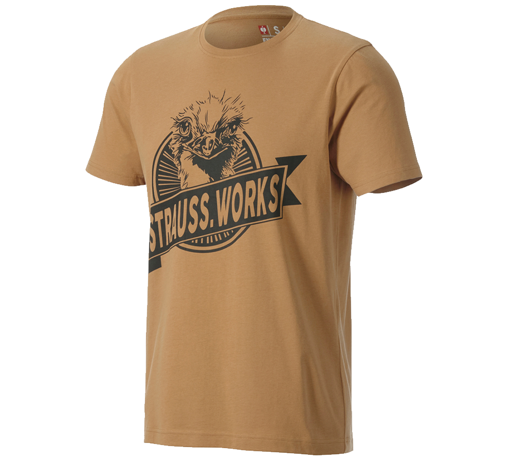 Hauts: T-shirt e.s.iconic works + brun amande