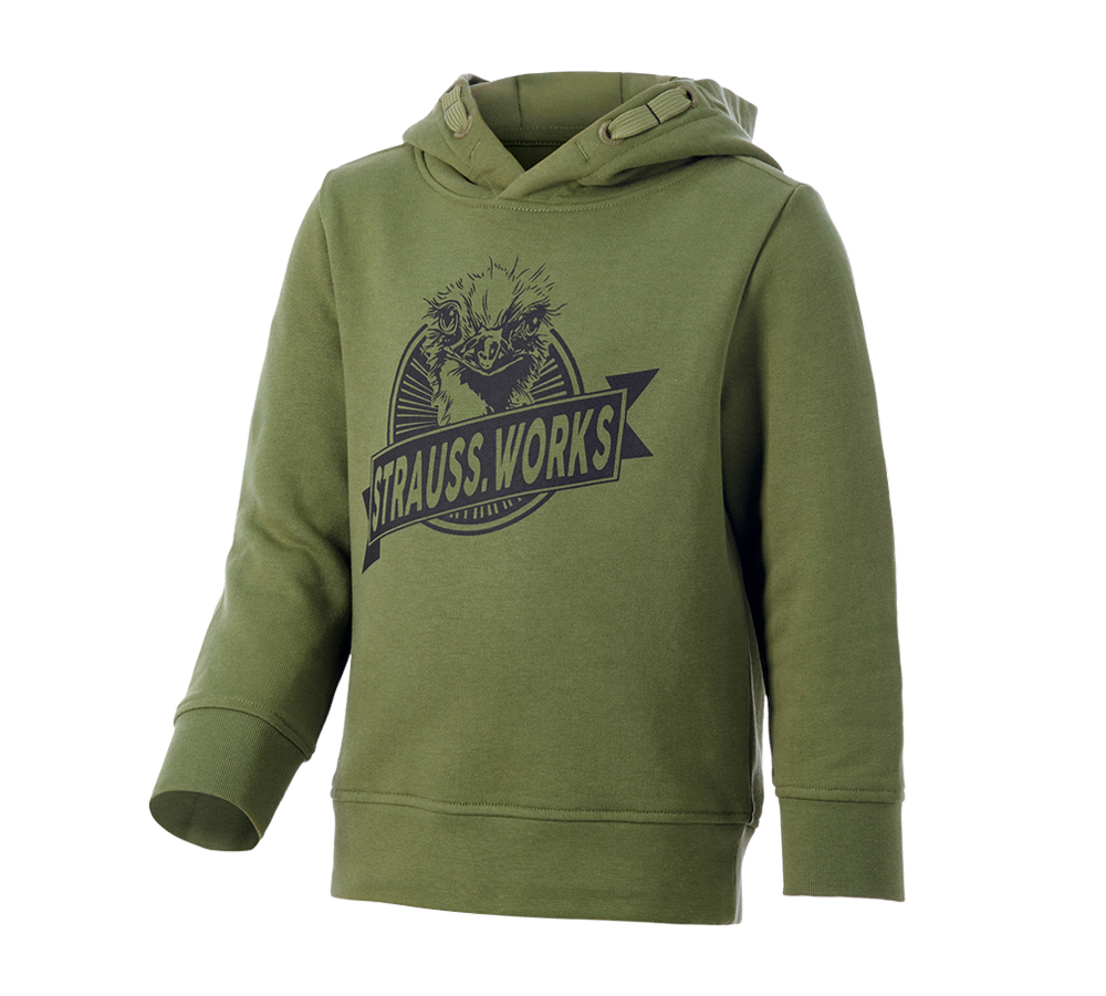 Shirts & Co.: Hoody-Sweatshirt e.s.iconic works, Kinder + berggrün