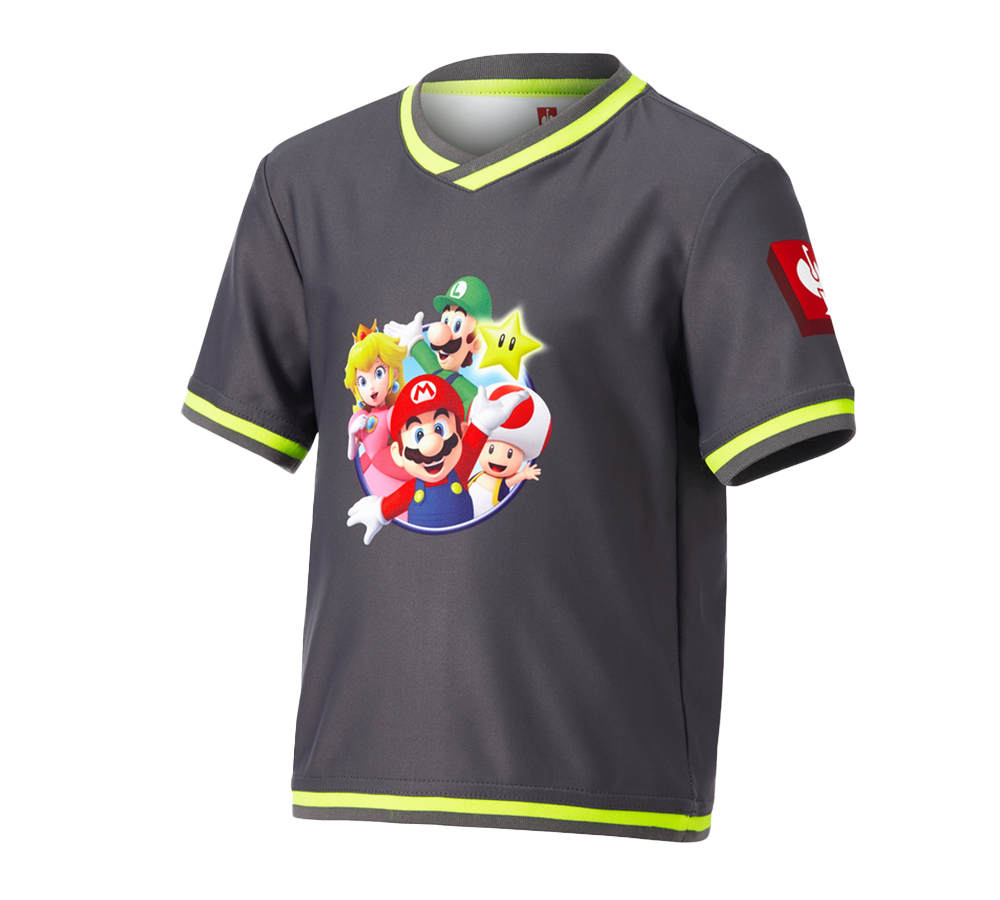 Kollaborationen: Super Mario Funktions T-Shirt, Kinder + anthrazit