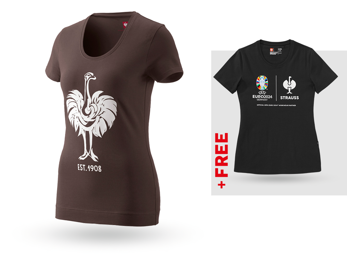 Collaborations: SET: e.s. T-shirt 1908, ladies' + free Shirt + chestnut/white