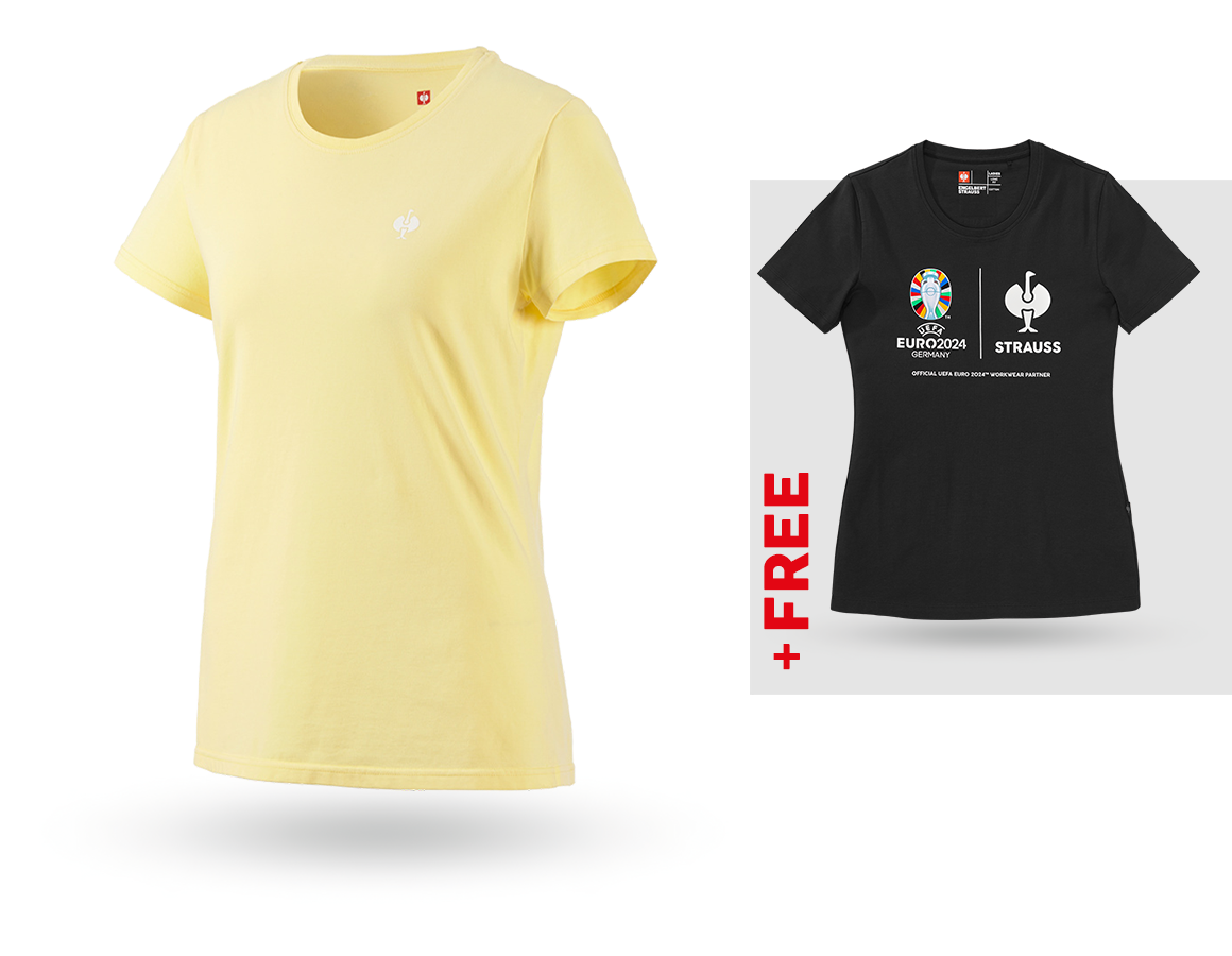 Clothing: SET:T-Shirt e.s.motion ten pure,ladies'+free shirt + lightyellow vintage