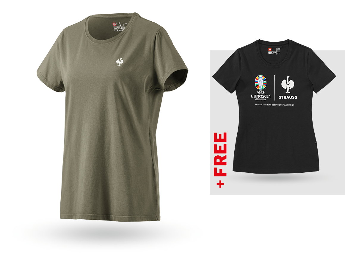 Shirts, Pullover & more: SET:T-Shirt e.s.motion ten pure,ladies'+free shirt + moorgreen vintage