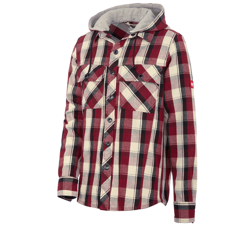 Shirts, Pullover & more: Hooded shirt e.s.roughtough + ruby/black/nature