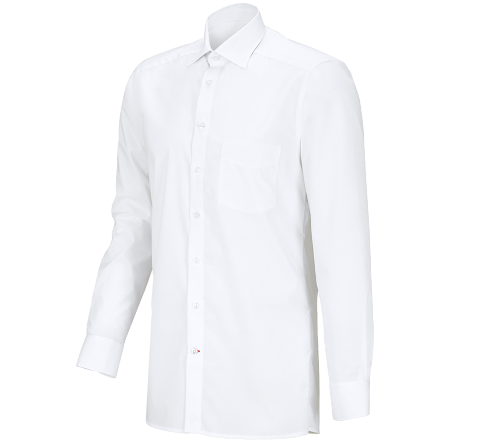 Shirts & Co.: e.s. Servicehemd langarm + weiß