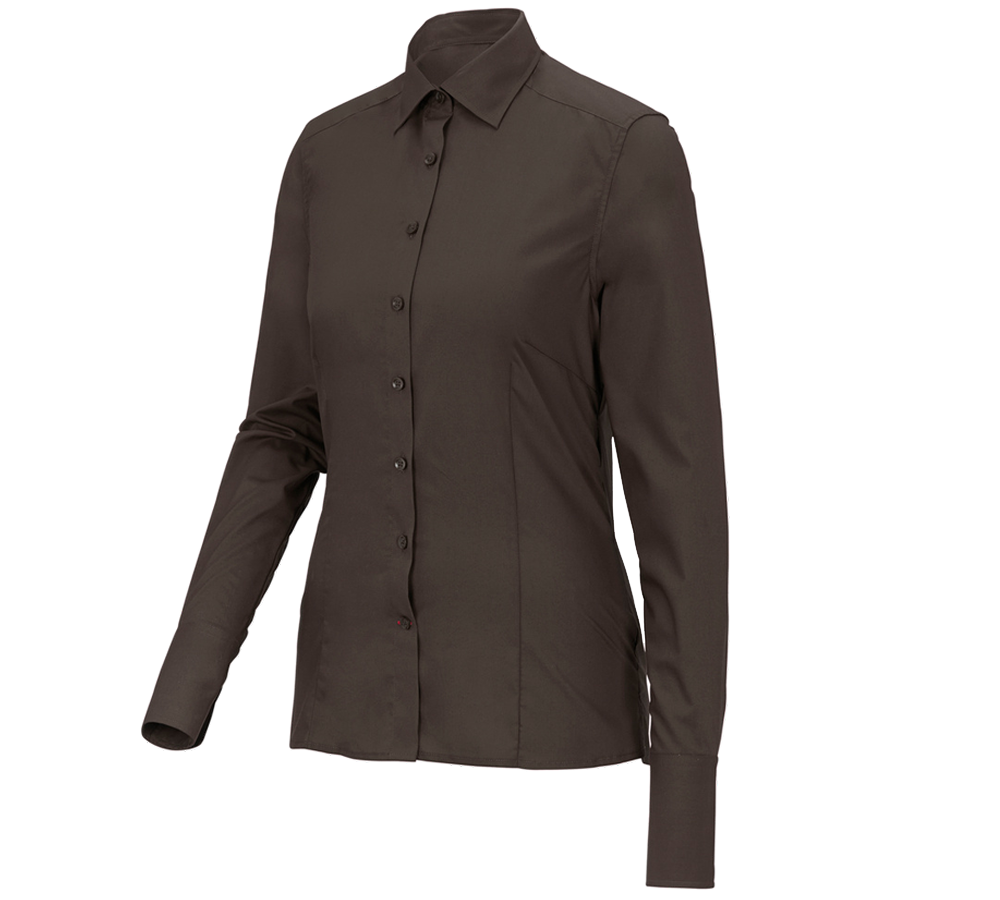 Shirts, Pullover & more: Business blouse e.s.comfort, long sleeved + chestnut