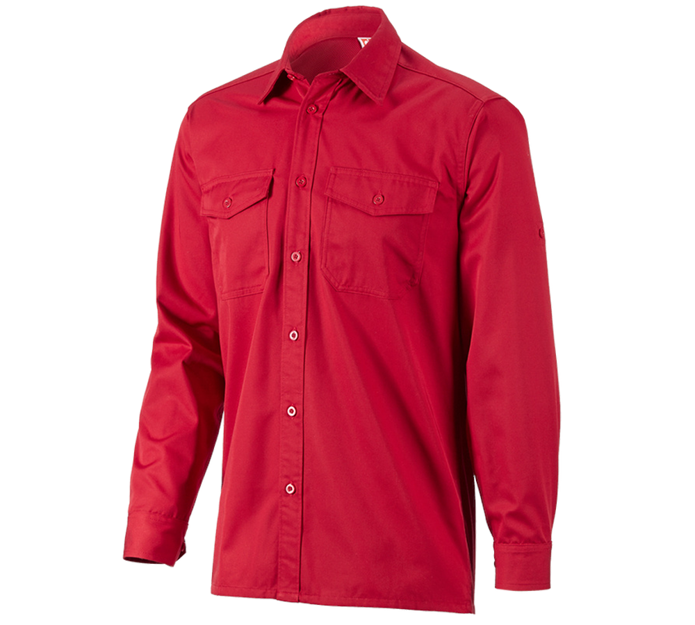 Shirts & Co.: Arbeitshemd e.s.classic, langarm + rot