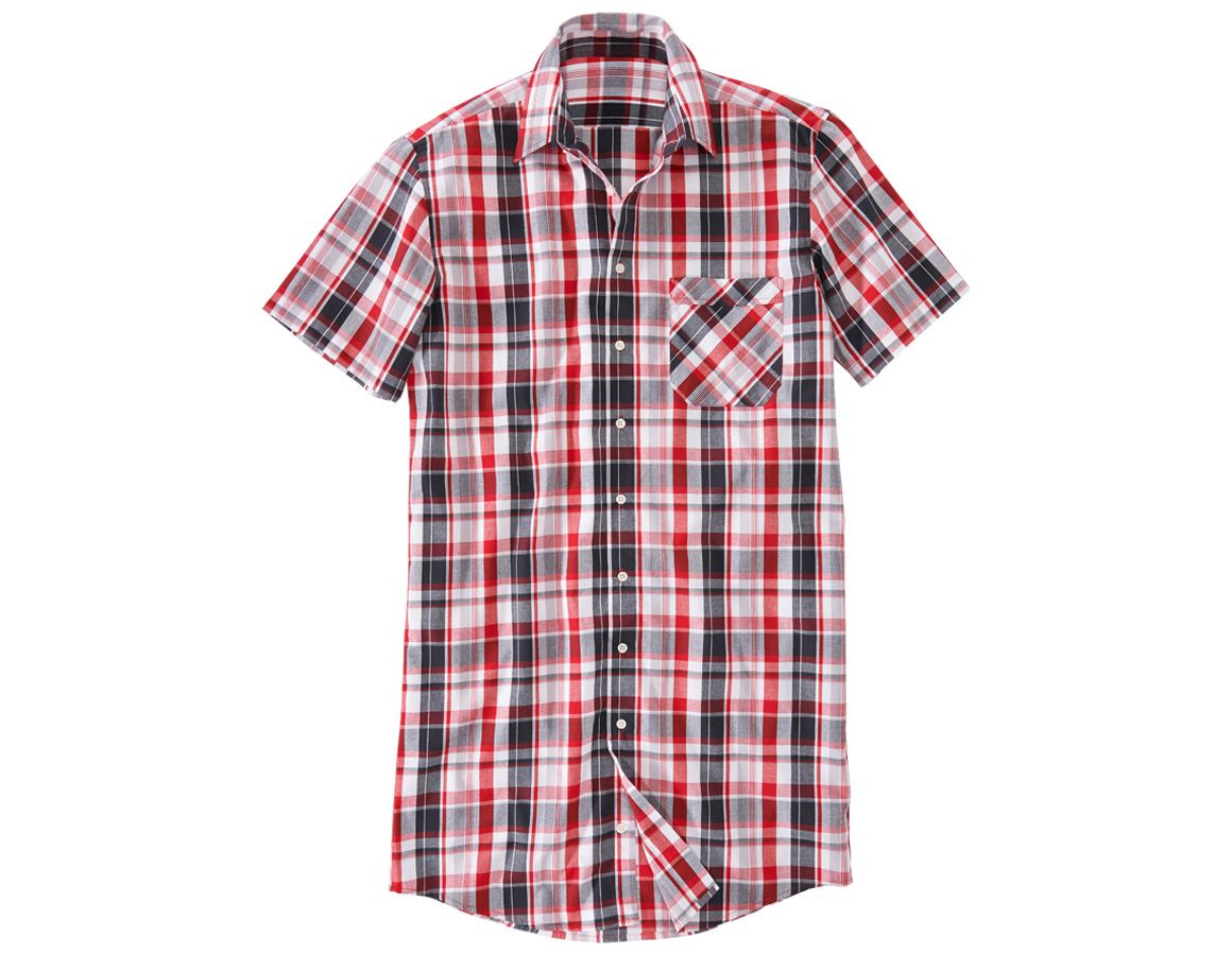 Joiners / Carpenters: Short sleeved shirt Lübeck, extra long + white/black/red