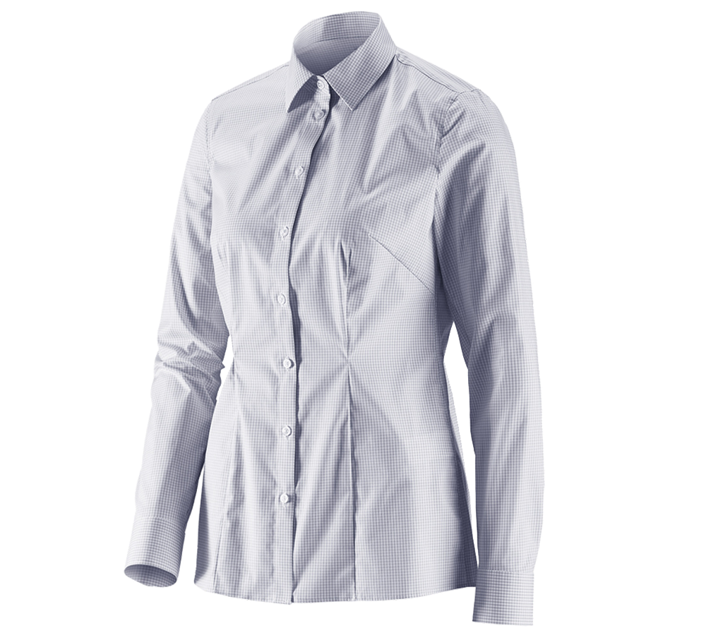 Shirts, Pullover & more: e.s. Business blouse cotton str. lad. regular fit + mistygrey checked
