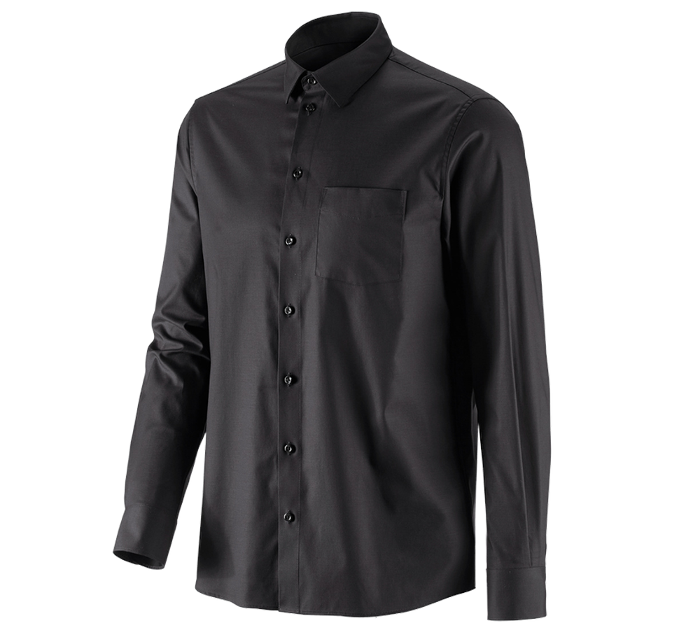 Shirts & Co.: e.s. Business Hemd cotton stretch, comfort fit + schwarz