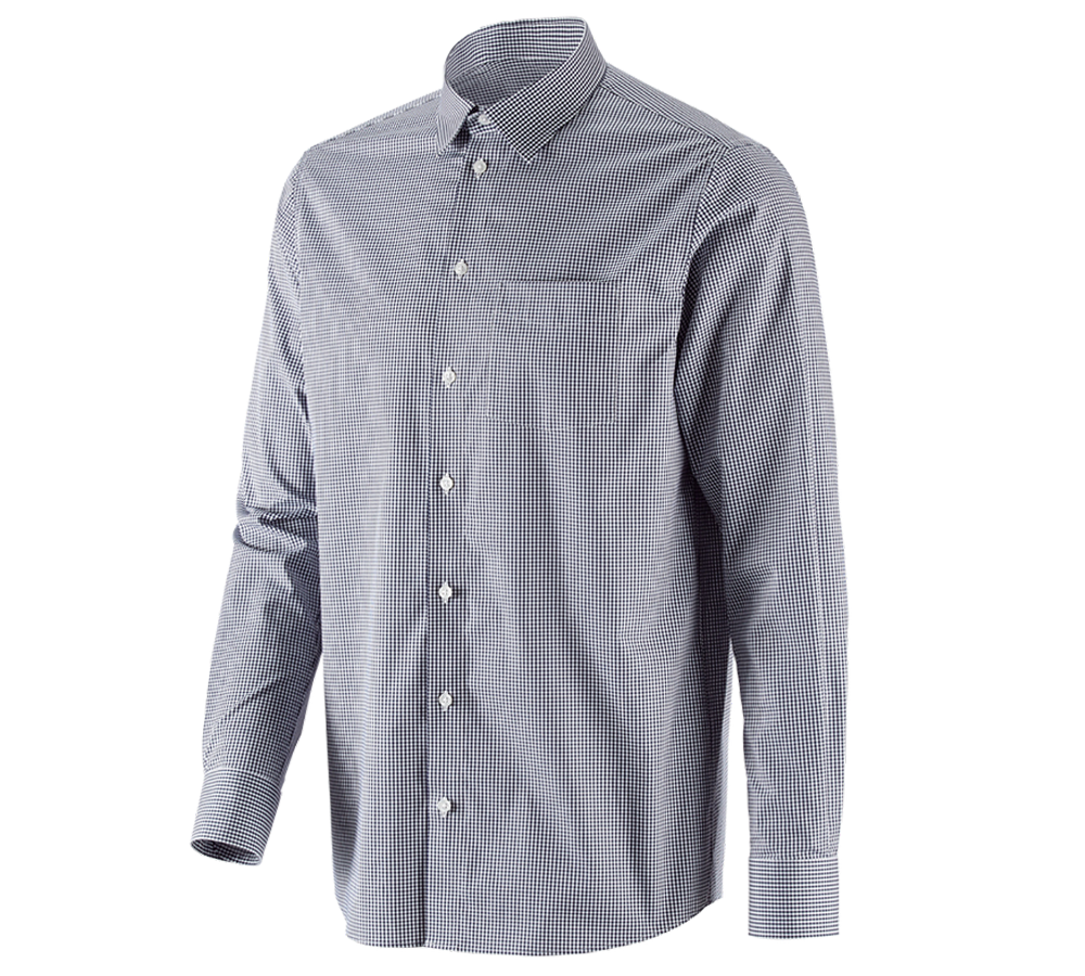 Themen: e.s. Business Hemd cotton stretch, comfort fit + dunkelblau kariert