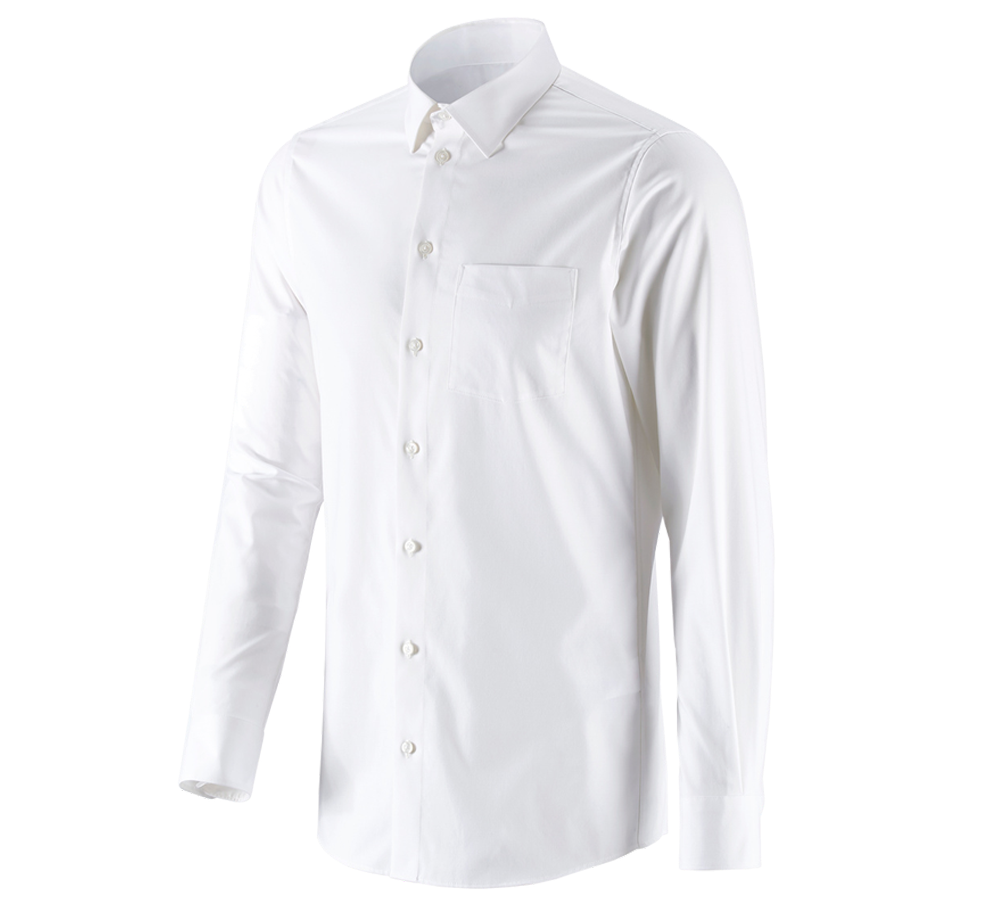 Shirts & Co.: e.s. Business Hemd cotton stretch, slim fit + weiß