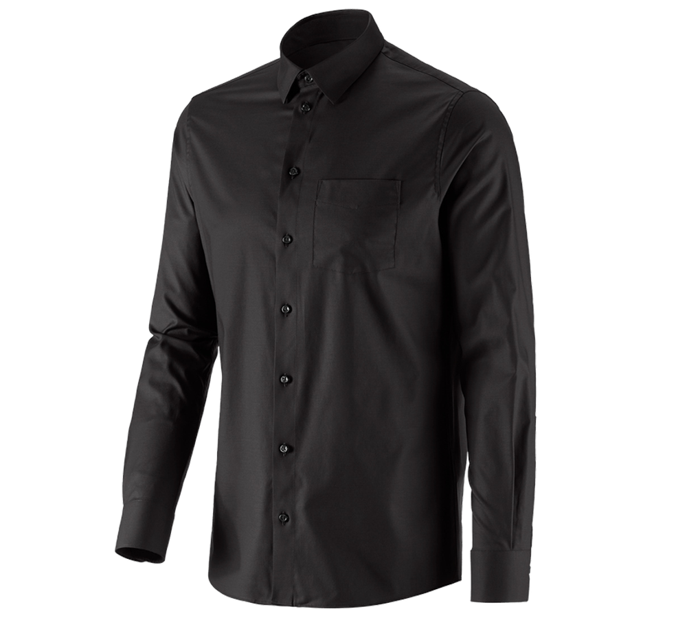Shirts & Co.: e.s. Business Hemd cotton stretch, regular fit + schwarz