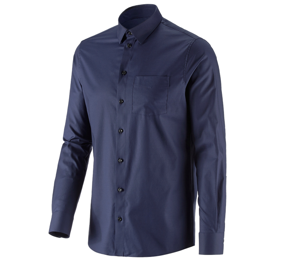 Themen: e.s. Business Hemd cotton stretch, regular fit + dunkelblau