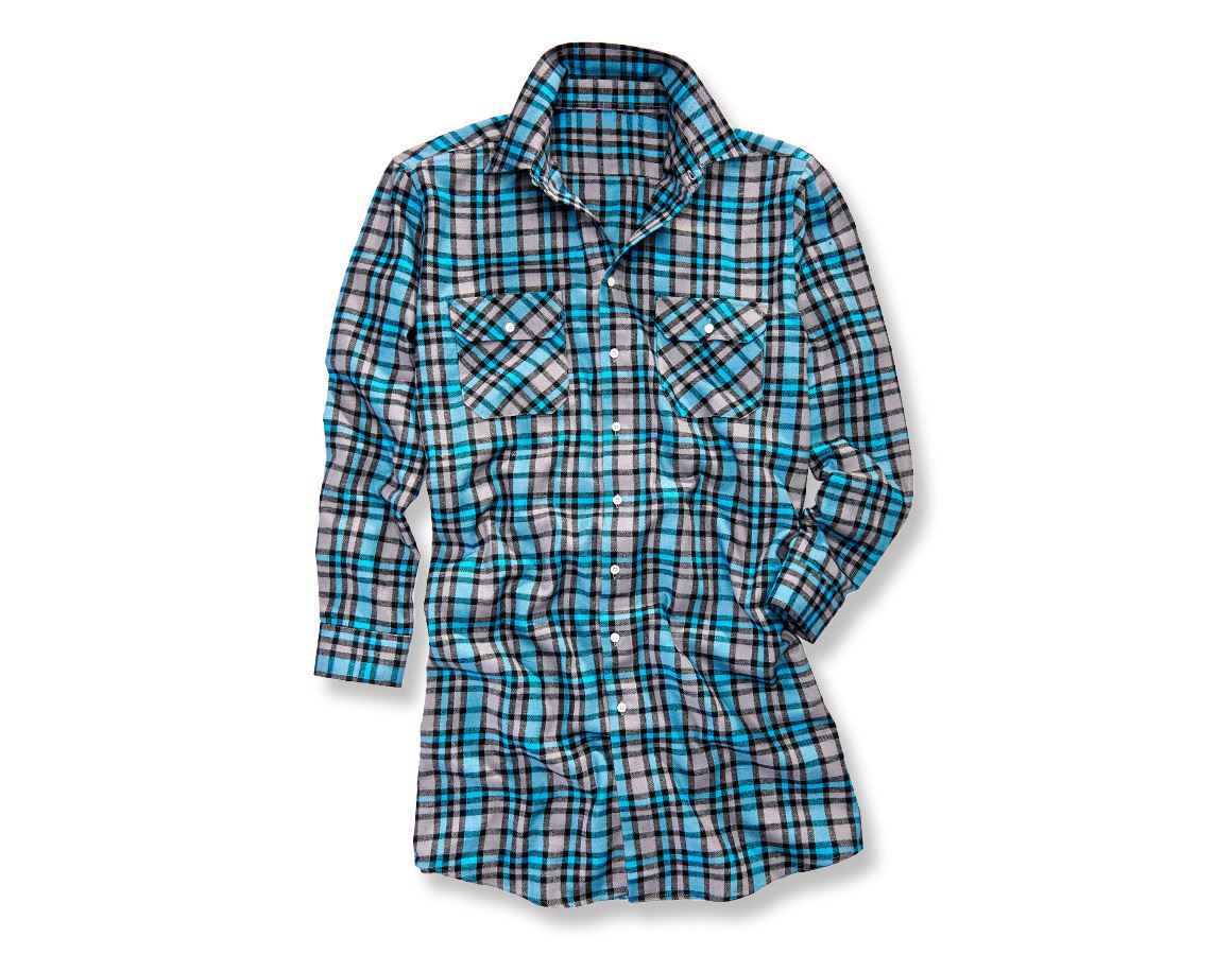 Shirts, Pullover & more: Cotton shirt Bergen, extra long + cement/dark petrol/graphite
