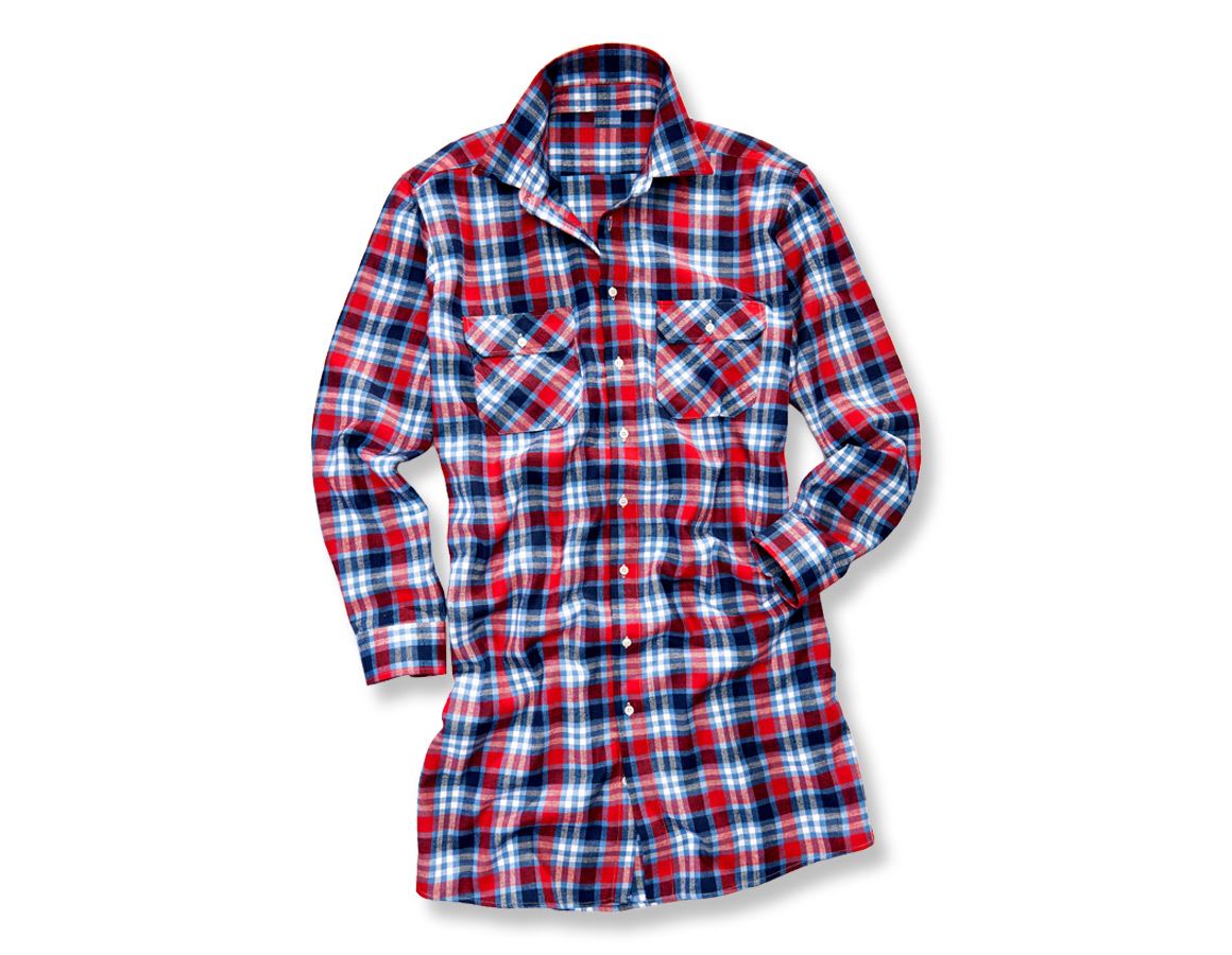 Shirts, Pullover & more: Cotton shirt Bergen, extra long + red/navy/cobalt