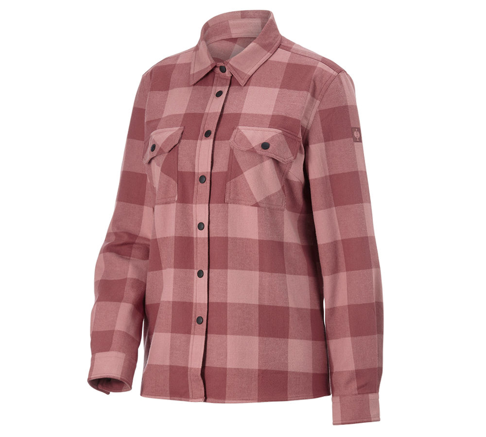 Hauts: Chemise à carreaux e.s.iconic, femmes + rose quartz/rouge oxyde