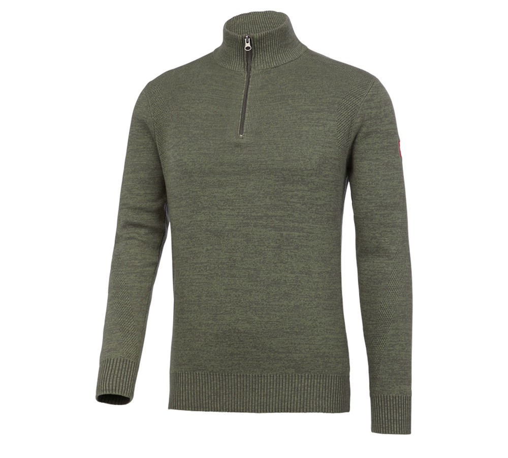 Shirts, Pullover & more: e.s. Knitted troyer + thyme melange