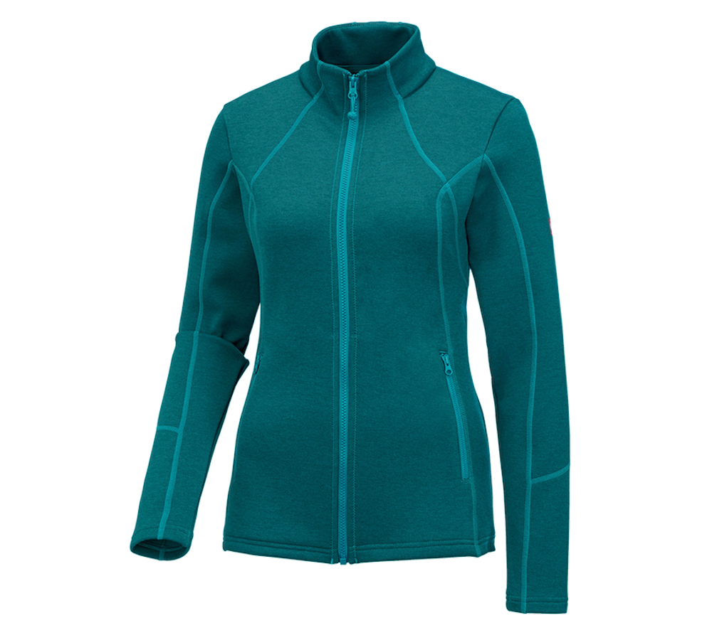 Work Jackets: e.s. Functional sweat jacket melange, ladies' + ocean melange