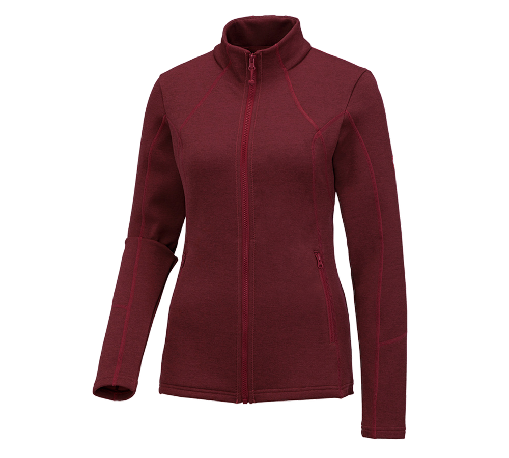 Work Jackets: e.s. Functional sweat jacket melange, ladies' + ruby melange