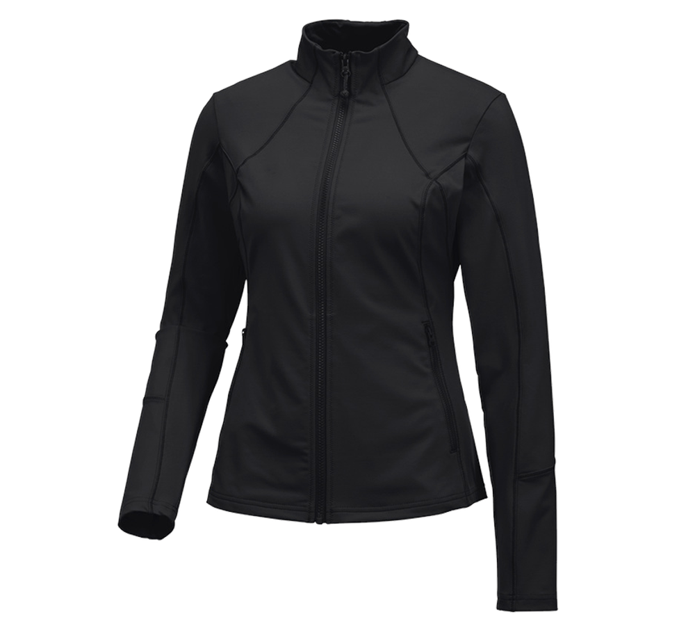 Work Jackets: e.s. Functional sweat jacket solid, ladies + black