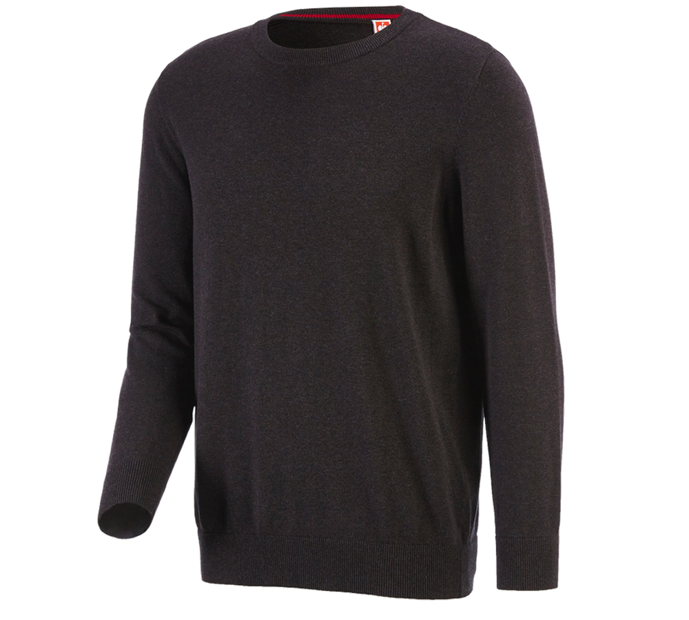 Joiners / Carpenters: e.s. Knitted pullover, round neck + brown melange