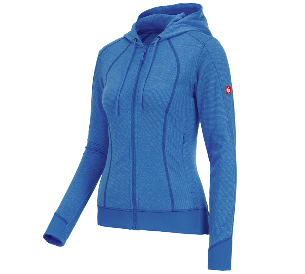 Shirts, Pullover & more: e.s. Functional hooded jacket stripe, ladies' + gentianblue