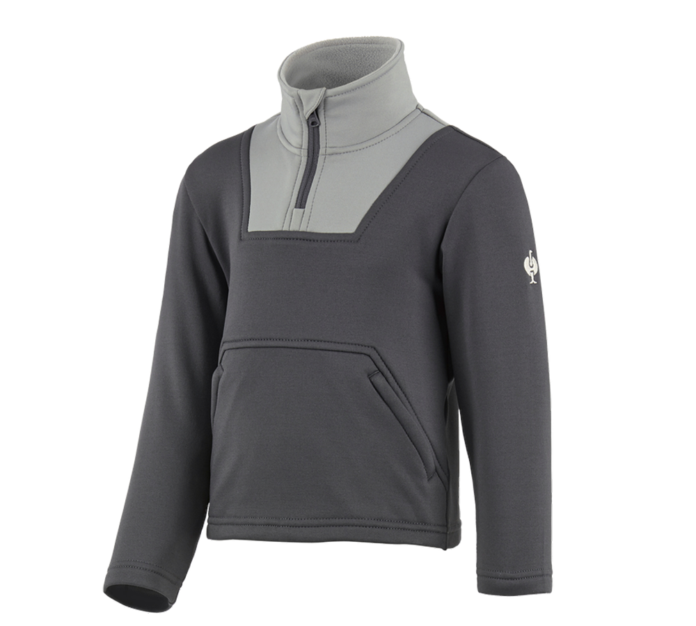 Shirts, Pullover & more: Funct.Troyer thermo stretch e.s.concrete child. + anthracite/pearlgrey
