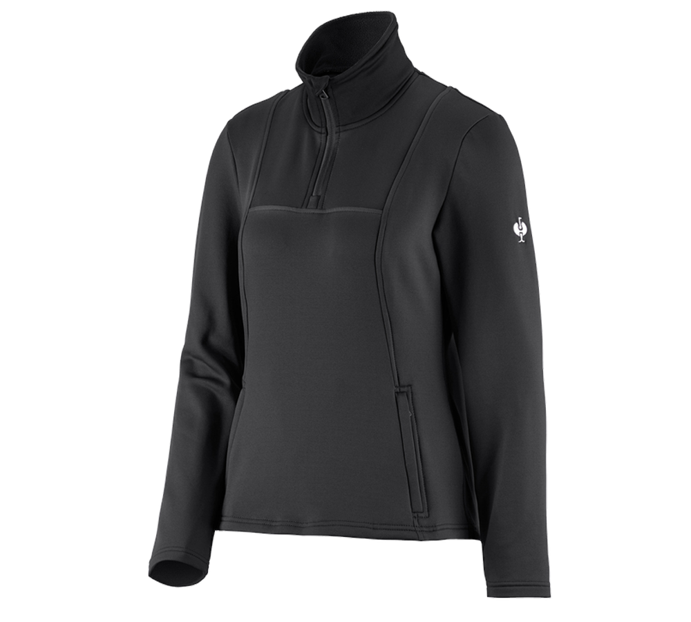 Shirts, Pullover & more: Funct.Troyer thermo stretch e.s.concrete, ladies' + black