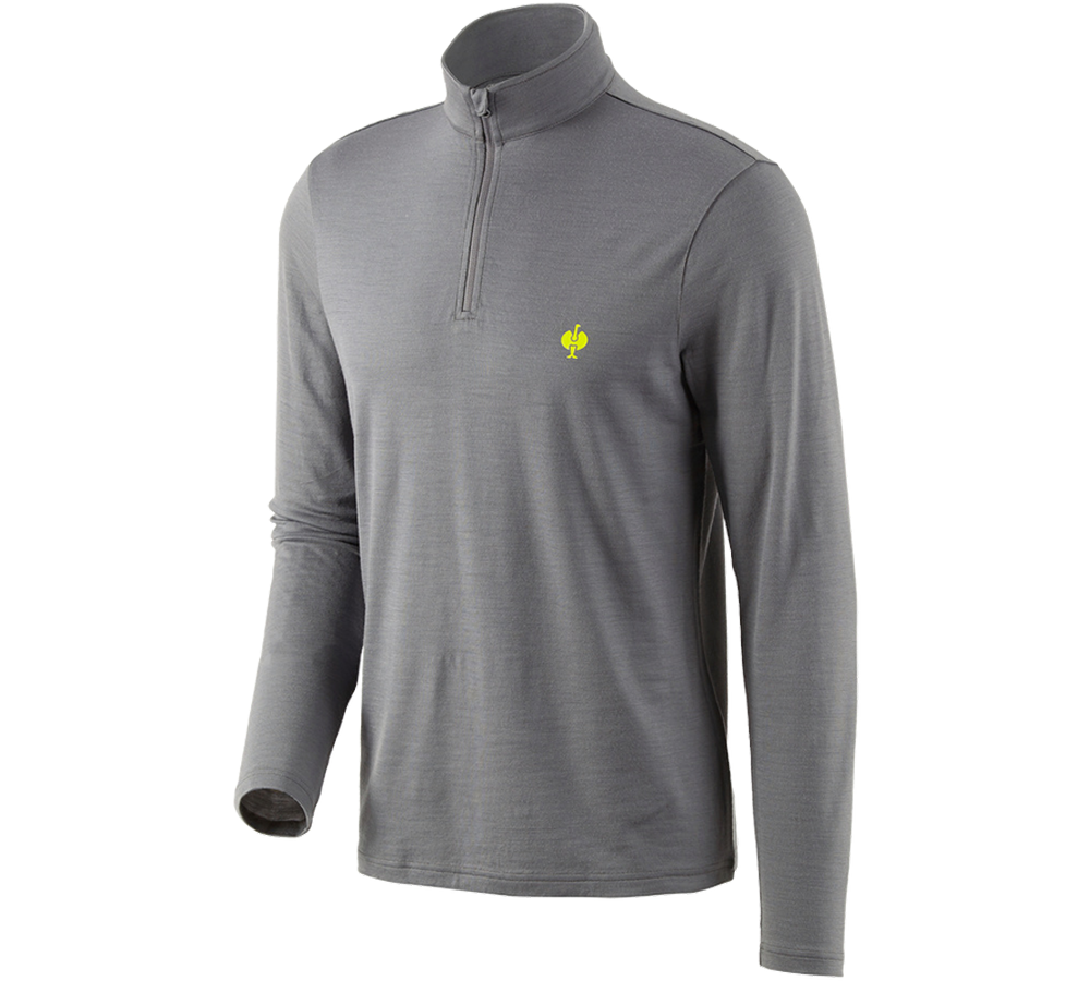 Shirts, Pullover & more: Troyer Merino e.s.trail + basaltgrey/acid yellow