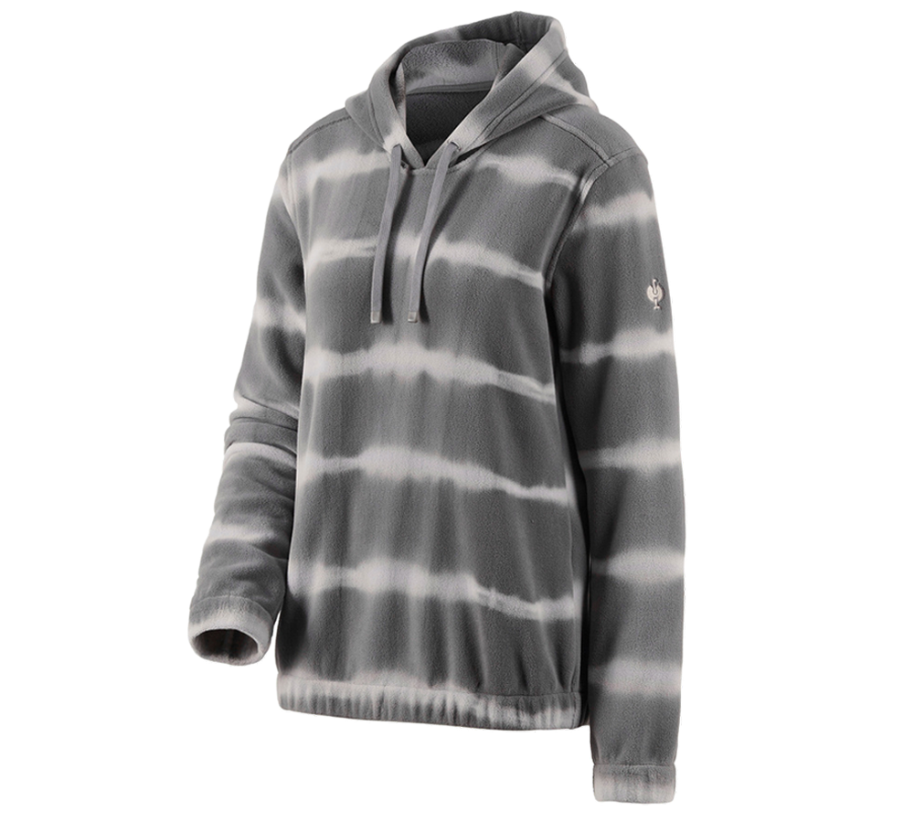 Shirts & Co.: Fleece Hoody tie-dye e.s.motion ten, Damen + granit/opalgrau
