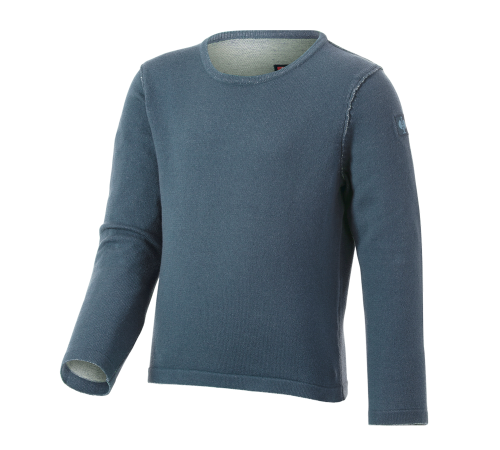 Hauts: Pullover à col rond e.s.iconic, enfants + bleu oxyde