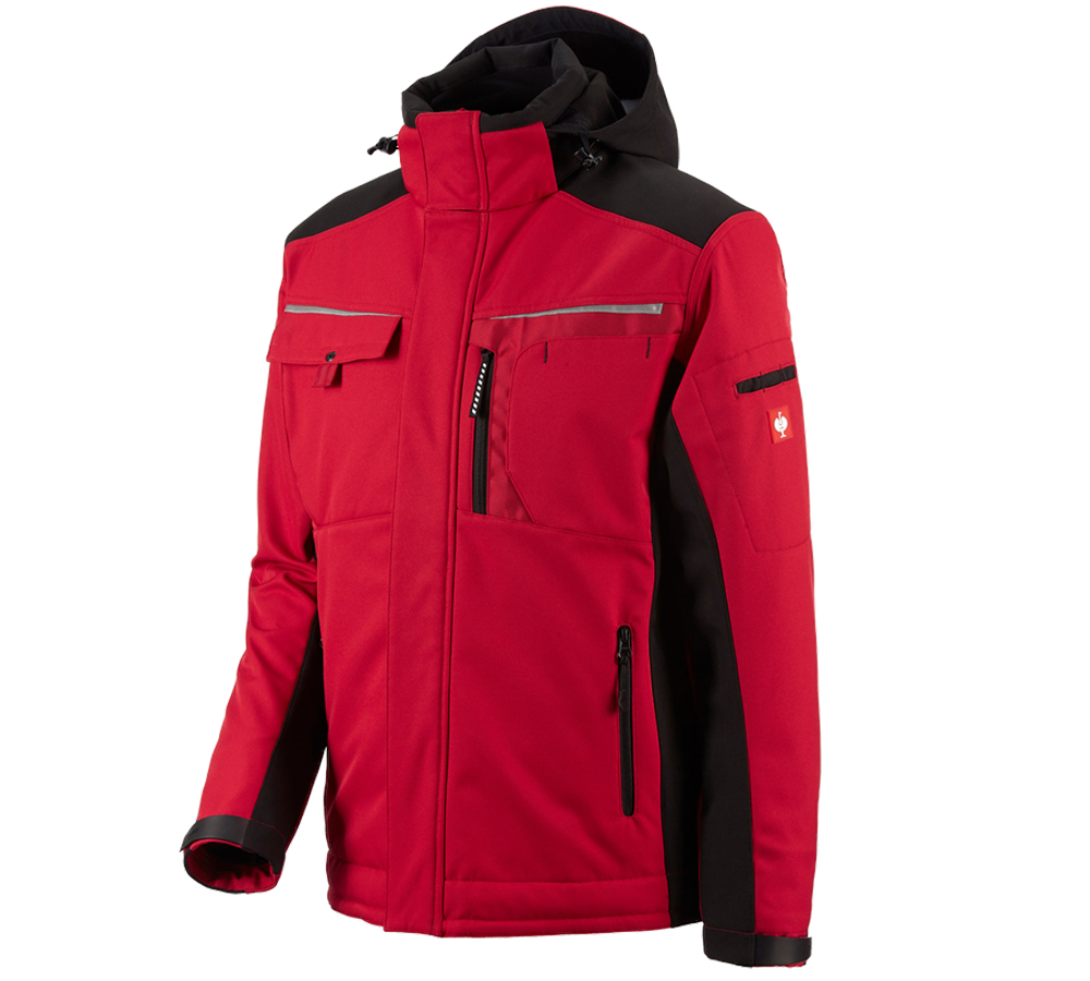 Work Jackets: Softshell jacket e.s.motion + red/black