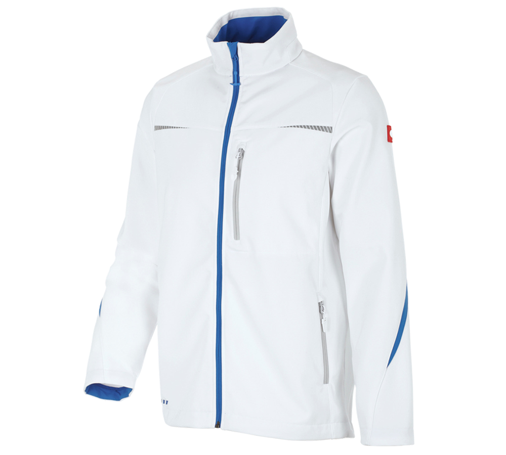 Work Jackets: Softshell jacket e.s.motion 2020 + white/gentian blue