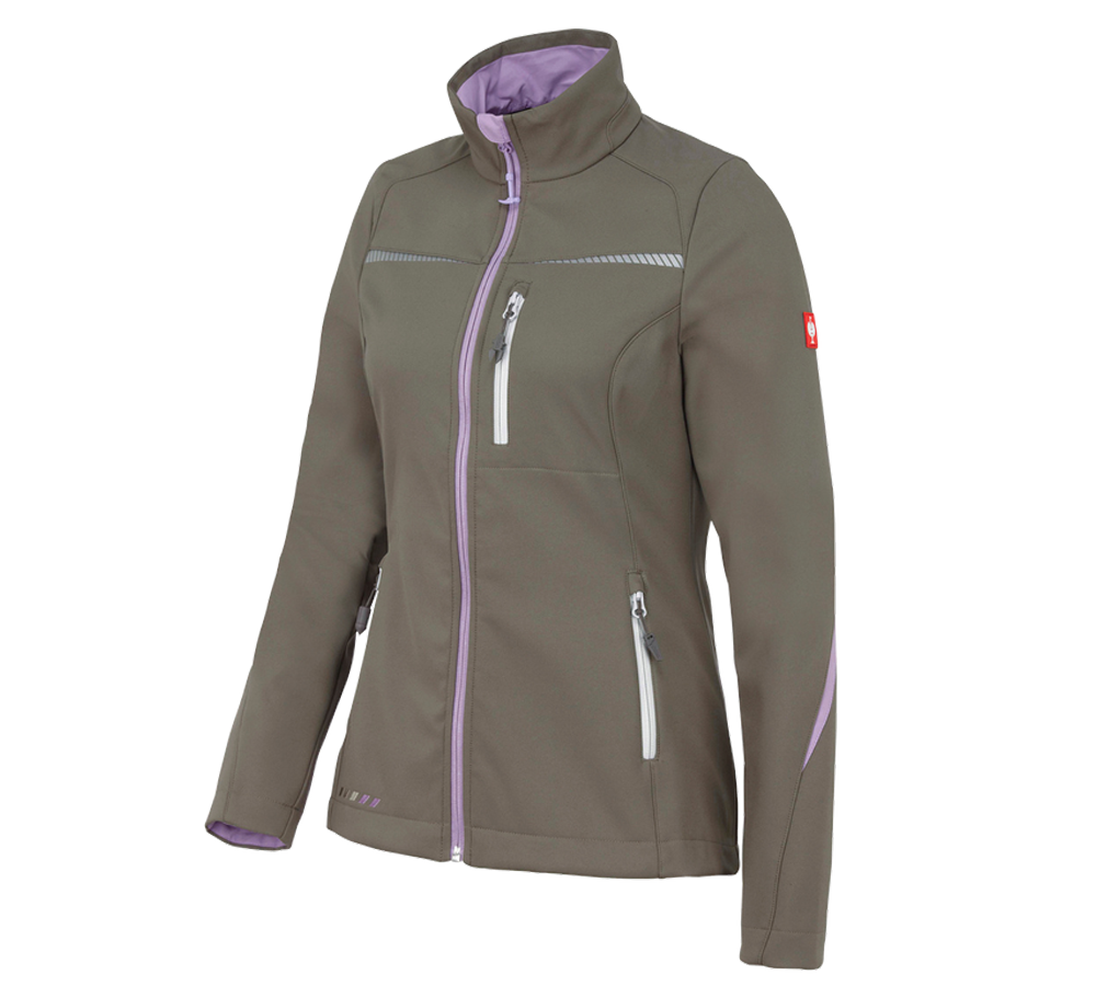 Work Jackets: Softshell jacket e.s.motion 2020, ladies' + stone/lavender