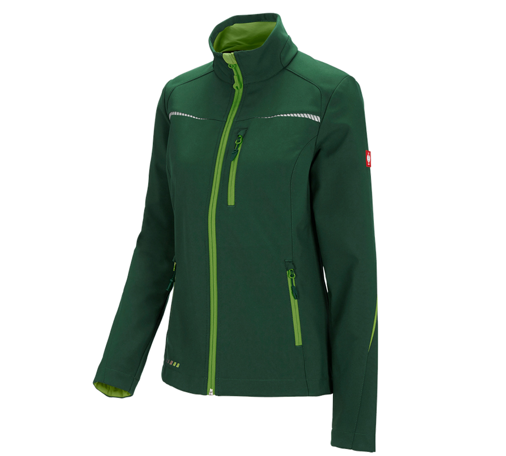 Work Jackets: Softshell jacket e.s.motion 2020, ladies' + green/seagreen