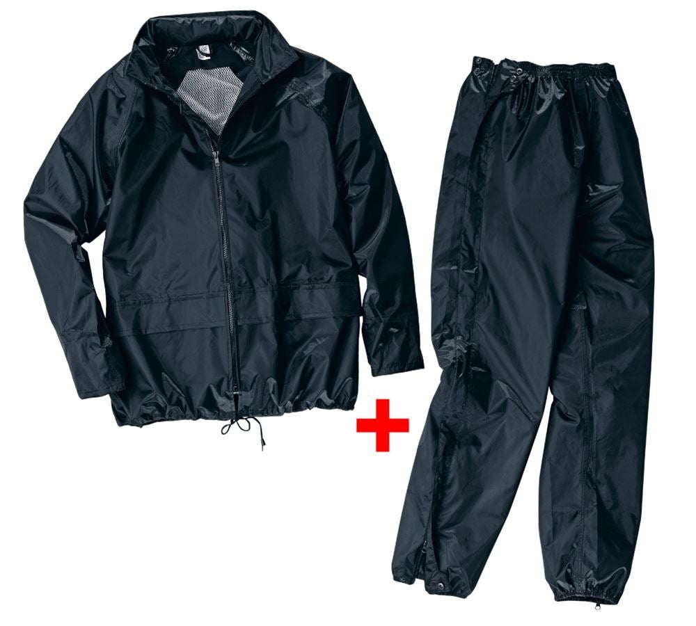 Vestes de travail: Kit veste/pantalon de pluie + noir