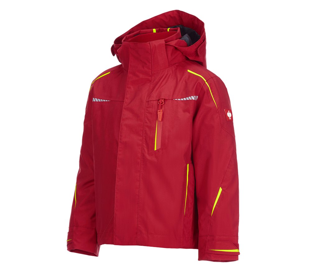 Jackets: 3 in 1 functional jacket e.s.motion 2020,  childr. + fiery red/high-vis yellow
