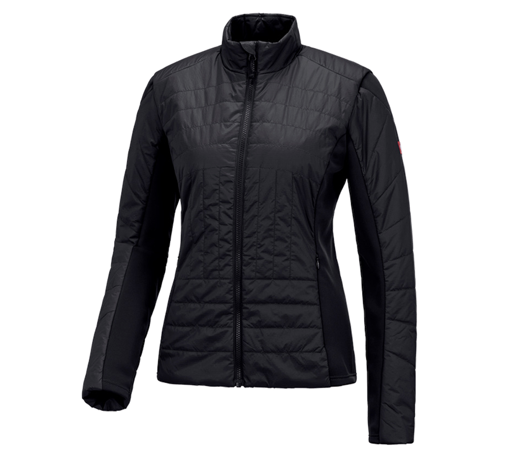 Work Jackets: e.s. Function quilted jacket thermo stretch,ladies + black