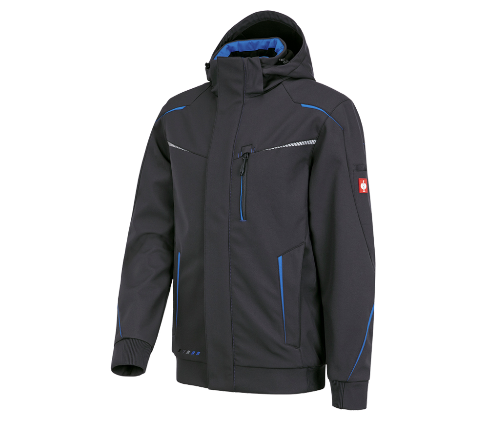 Work Jackets: Winter softshell jacket e.s.motion 2020, men's + graphite/gentian blue