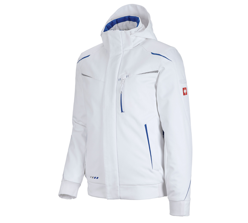 Work Jackets: Winter softshell jacket e.s.motion 2020, men's + white/gentian blue