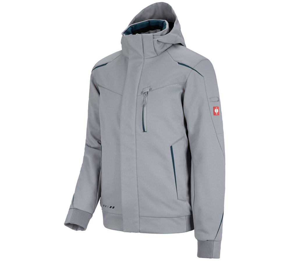 Work Jackets: Winter softshell jacket e.s.motion 2020, men's + platinum/seablue