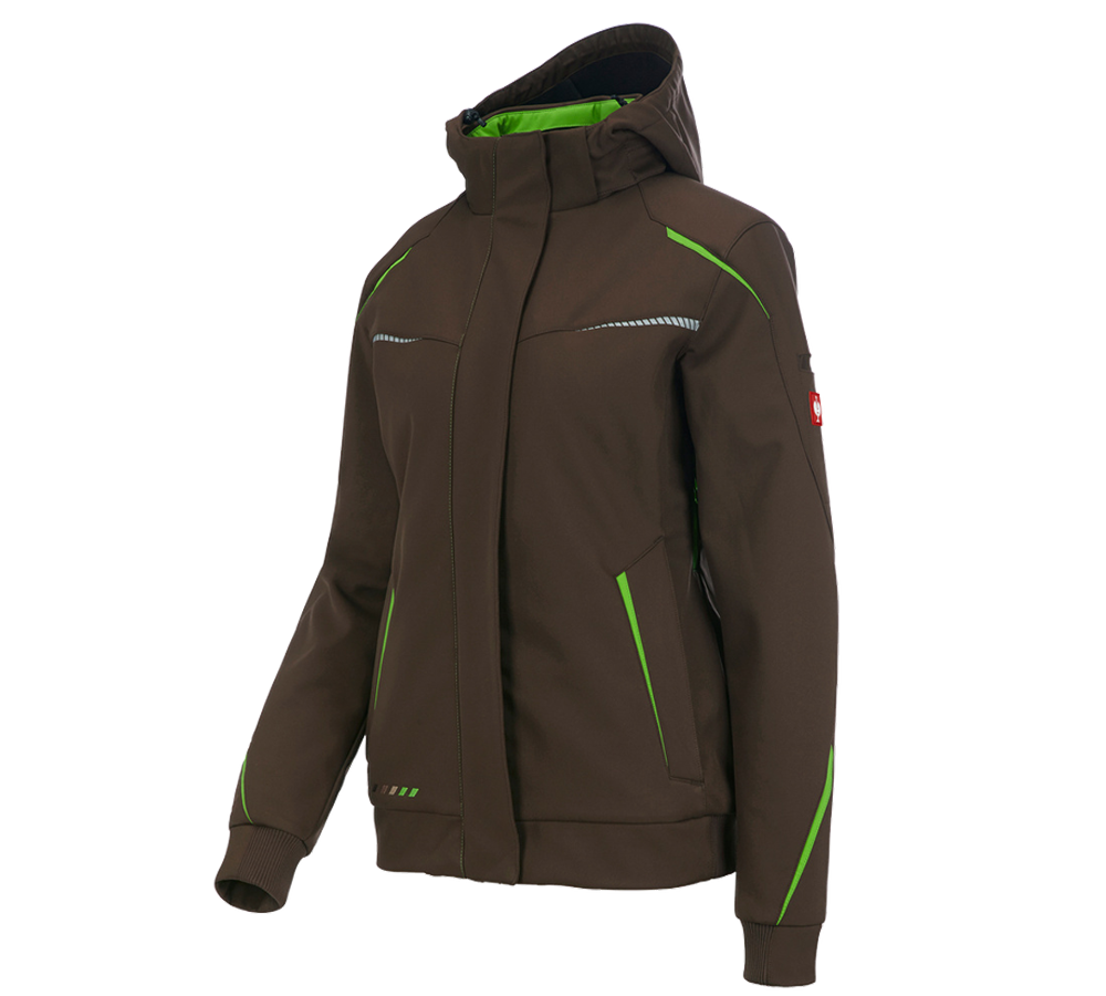 Work Jackets: Winter softshell jacket e.s.motion 2020, ladies' + chestnut/seagreen